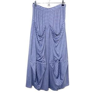 Heydari Striped Lagenlook Maxi Skirt - Blue/Purple M